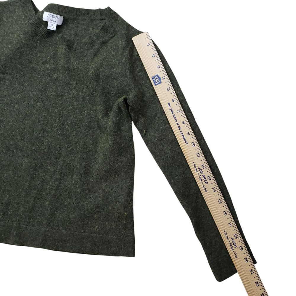 J Crew Teddie Sweater Womens Small Green Wool Blend Pullover - Picture 6 of 9